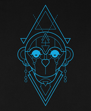 Mythical Geometry - Monkey - Organic T-Shirt